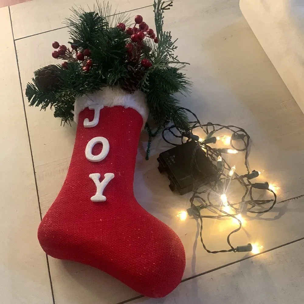 Light Up Christmas Stocking Decor